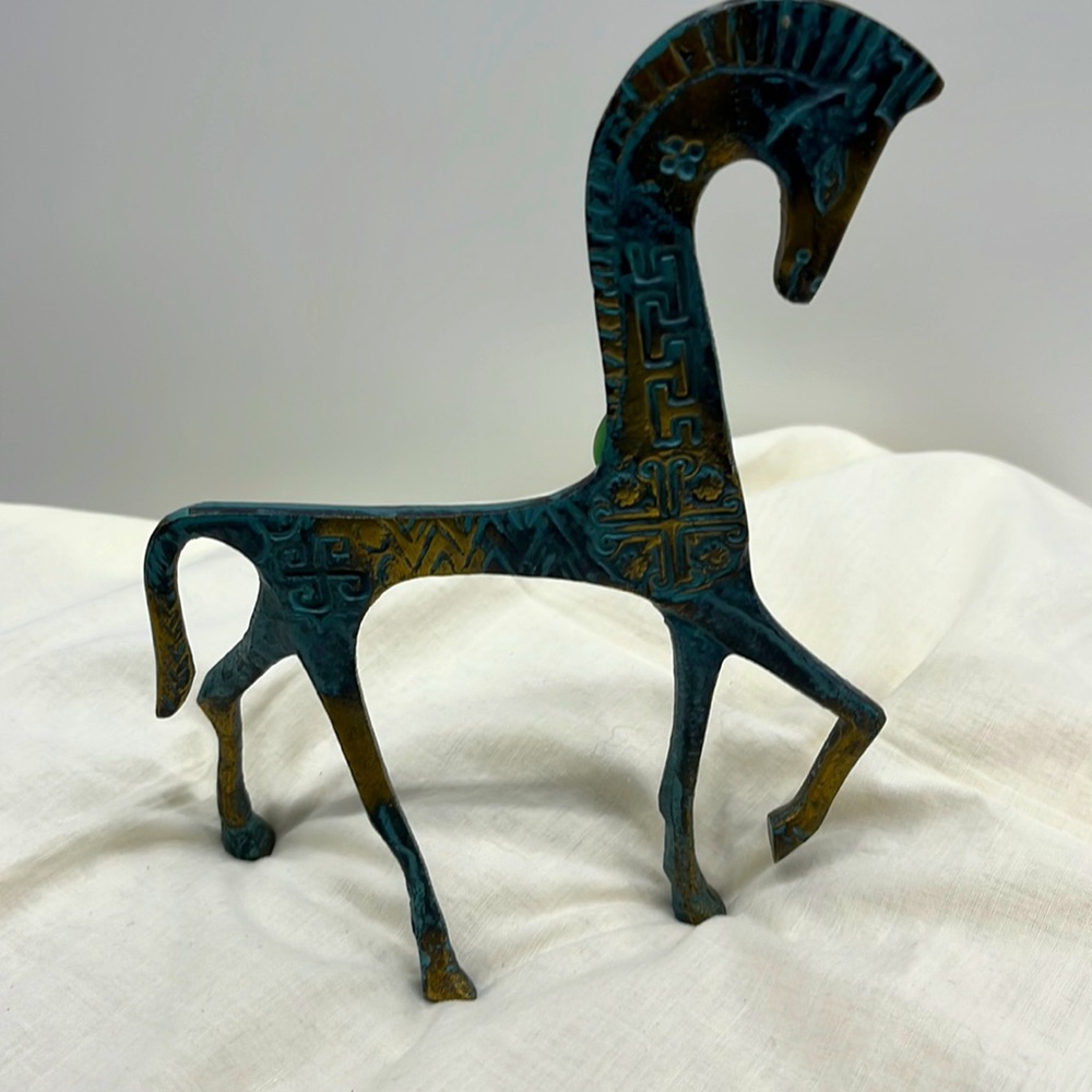 Brass Patina Greek Horse Figure - Picture 4 of 7